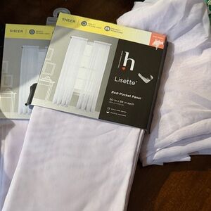LISETTE Sheer White Rod-Pocket Curtain